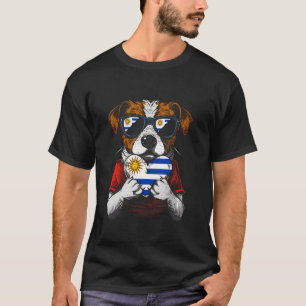 T-shirt Chien de racines uruguayennes Cœur de fierté urugu