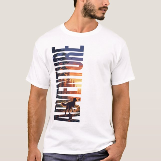 T-Shirt Chien de Randonnée Aventure Nature (Devant)