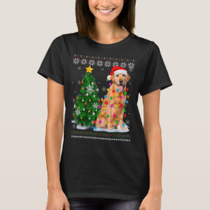 T-shirt Chien de Santa Hat Arbre de Noël