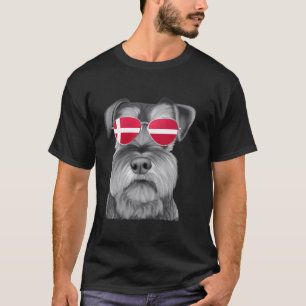 T-shirt Chien de Schnauzer Danemark lunettes de soleil