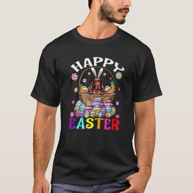 T-shirt Chien de Setter irlandais Joyeux oeufs de lapin de (Devant)