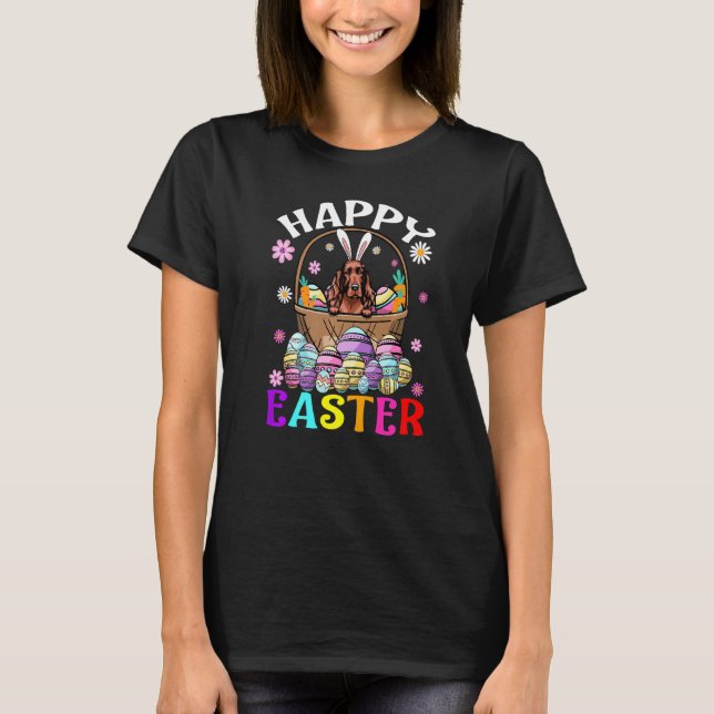 T-shirt Chien de Setter irlandais Joyeux oeufs de lapin de (Devant)