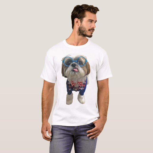 T-shirt Chien de Shih Tzu de hippie (Devant entier)
