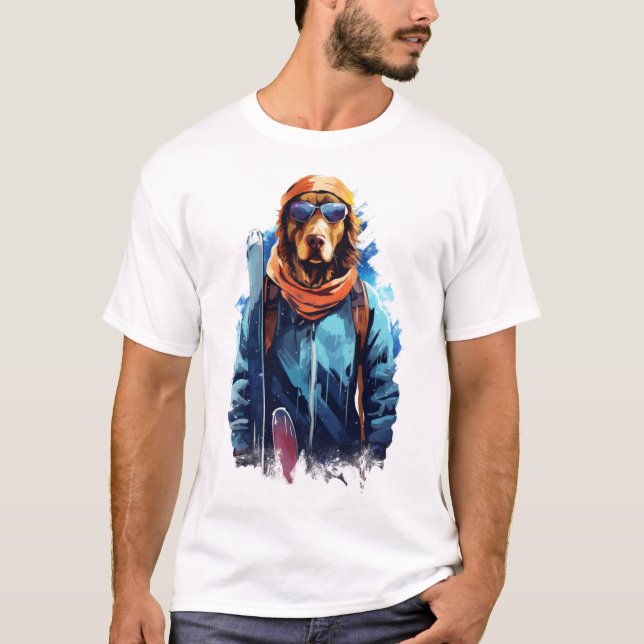 T-shirt Chien de ski dans des lunettes de ski  5 (Devant)