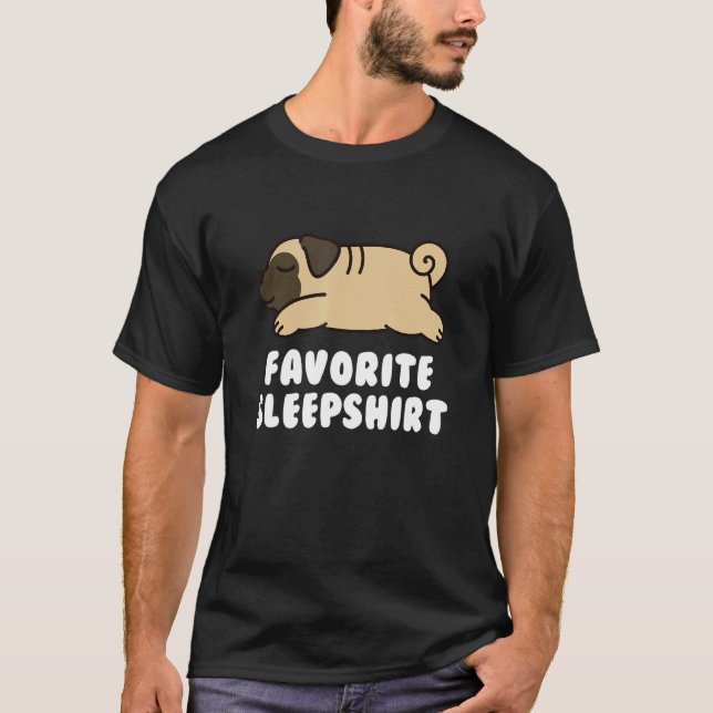 T-shirt Chien de sommeil préféré Pug (Devant)