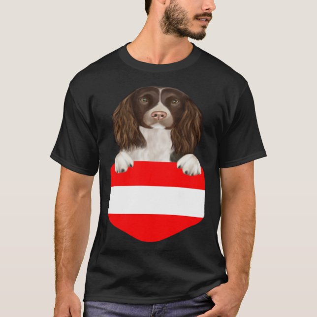 T-shirt Chien de Springer Spaniel anglais du drapeau autri (Devant)