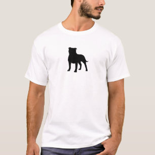 T-shirt Chien de Staffy de silhouette de bull-terrier du