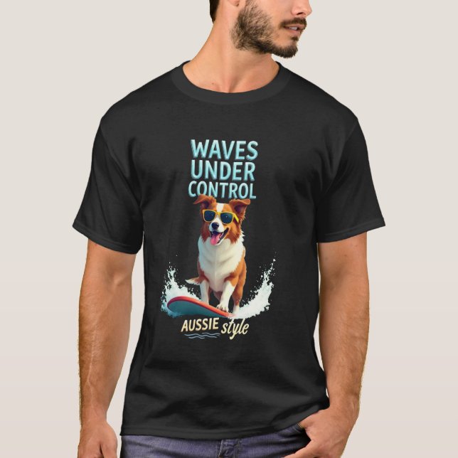 T-shirt Chien de surf australien Shepherd cool (Devant)