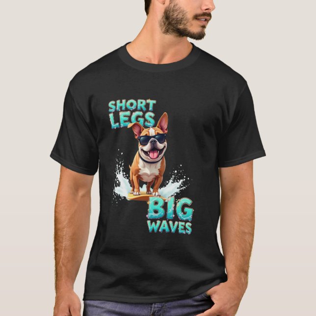 T-shirt Chien de surf Bulldog Cool (Devant)