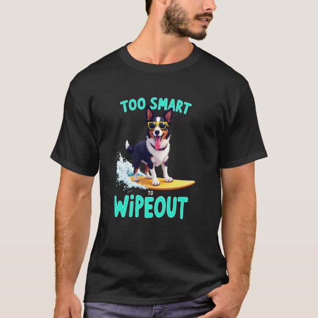 T-shirt Chien de surf cool Border Collie (Devant)