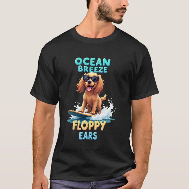T-shirt Chien de surf Cool Cocker Spaniel (Devant)