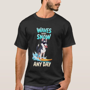 T-shirt Chien de surf cool Husky sibérien