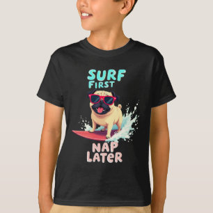 T-shirt Chien de surf Cool Pug 