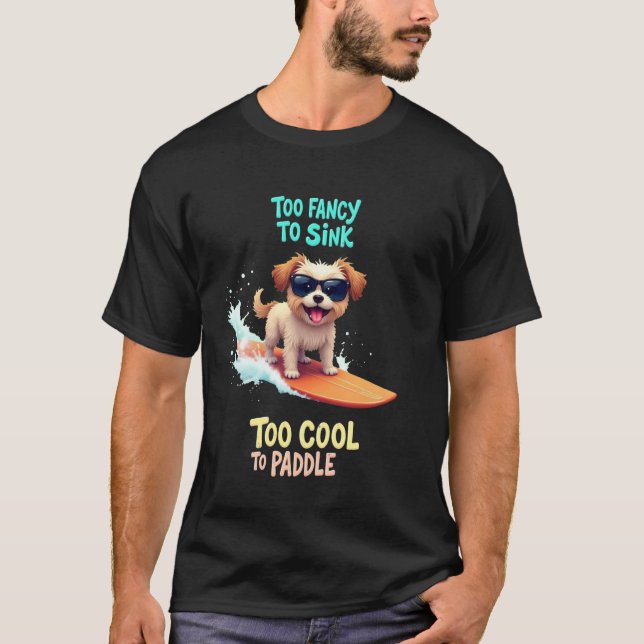 T-shirt Chien de surf cool Shih Tzu (Devant)