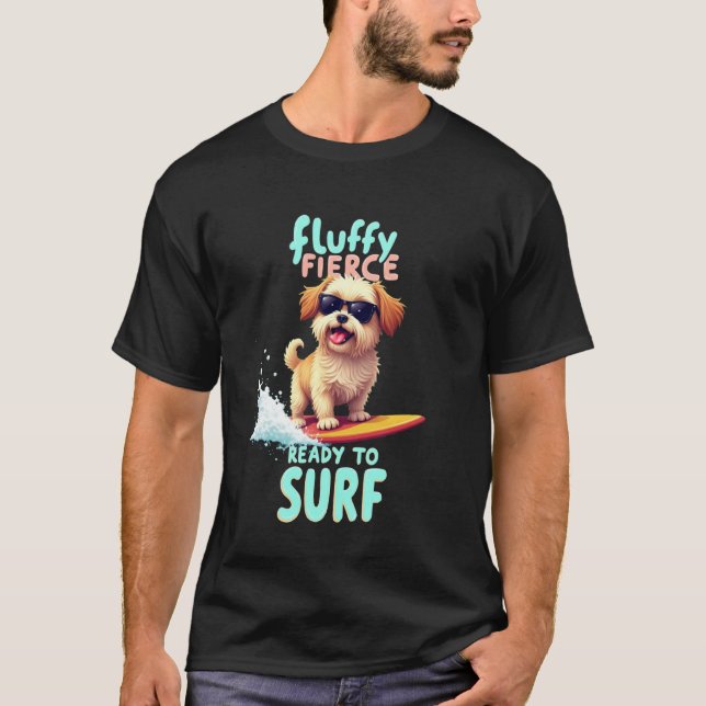 T-shirt Chien de surf cool Shih Tzu (Devant)