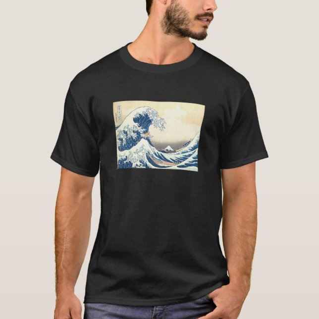 T-shirt Chien de surf corgi vague (Devant)