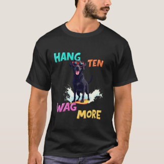 T-shirt Chien de surf Labrador noir cool