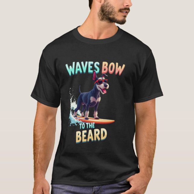 T-shirt Chien de surf Schnauzer cool (Devant)