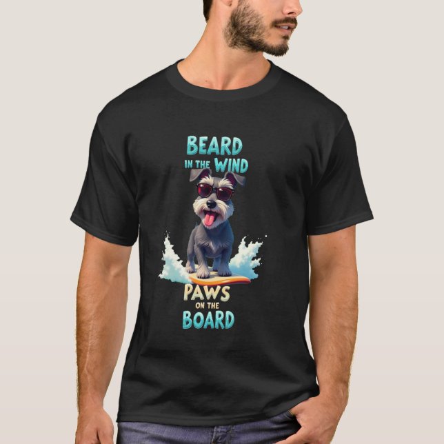 T-shirt Chien de surf schnauzer cool (Devant)