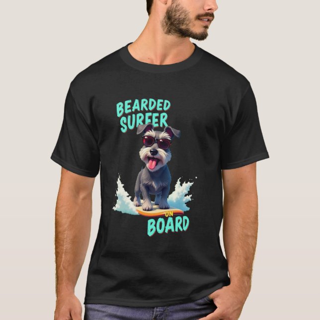 T-shirt Chien de surf schnauzer cool (Devant)
