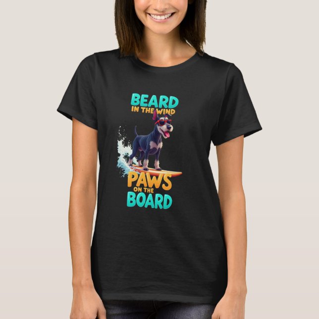 T-shirt Chien de surf Schnauzer cool (Devant)