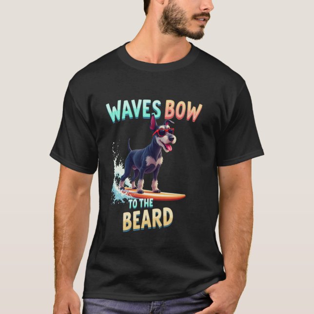 T-shirt Chien de surf Schnauzer cool (Devant)