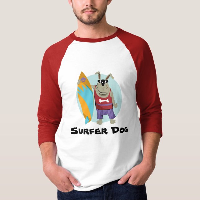 T-shirt chien de surfer (Devant)
