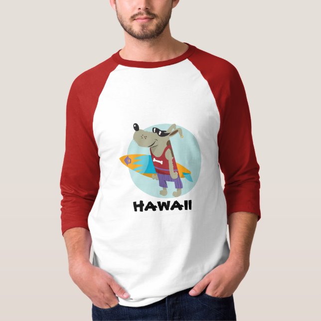 T-SHIRT CHIEN DE SURFER DE T, HAWAÏ (Devant)
