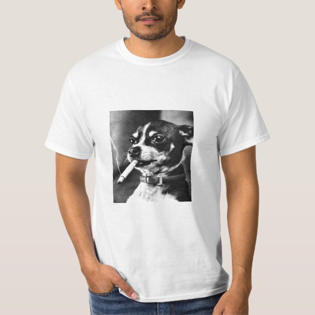 T-shirt Chien de tabagisme minuscule (Devant)