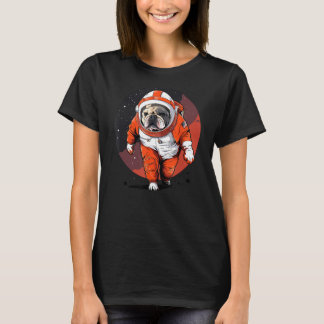 T-shirt Chien de taule anglais Mars Funny Chien Astronaut