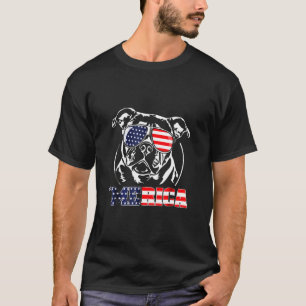 T-shirt Chien de taule anglais Merica Chien patriotique Ts