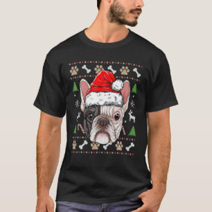 T-shirt Chien de taule français laid Noël Noël Chapeau Noë