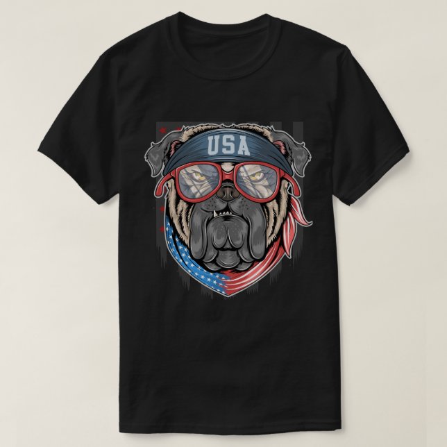T-shirt Chien de taule patriotique (Design devant)