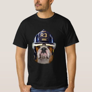 T-shirt Chien de taureau anglais grognon portant un casque