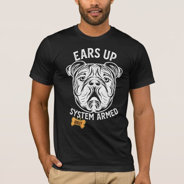 T-shirt Chien de taureau anglais gros chien armé (Devant)