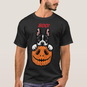 T-shirt Chien de taureau Citrouille d'Halloween