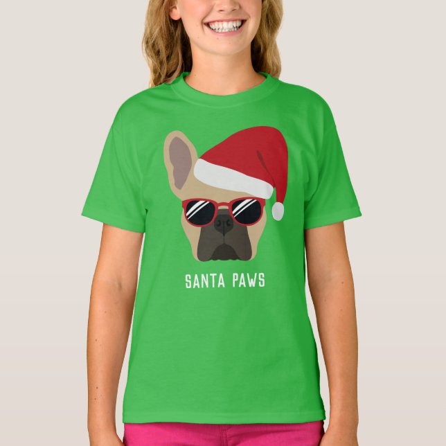 T-shirt Chien de taureau français de la Fête de Noël (Devant)