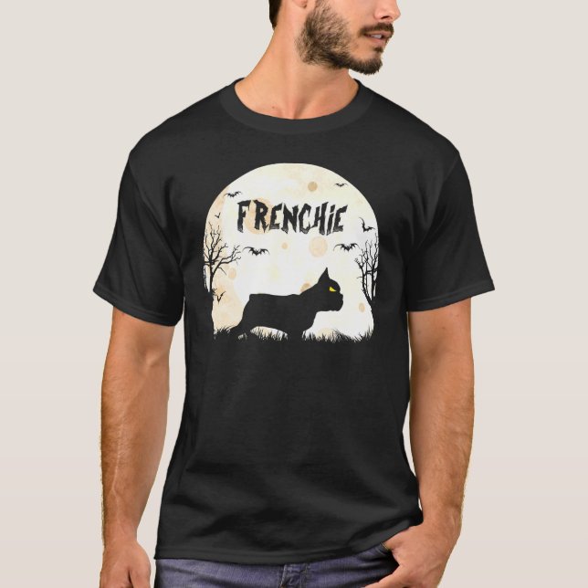 T-shirt Chien de taureau français d'Halloween (Devant)