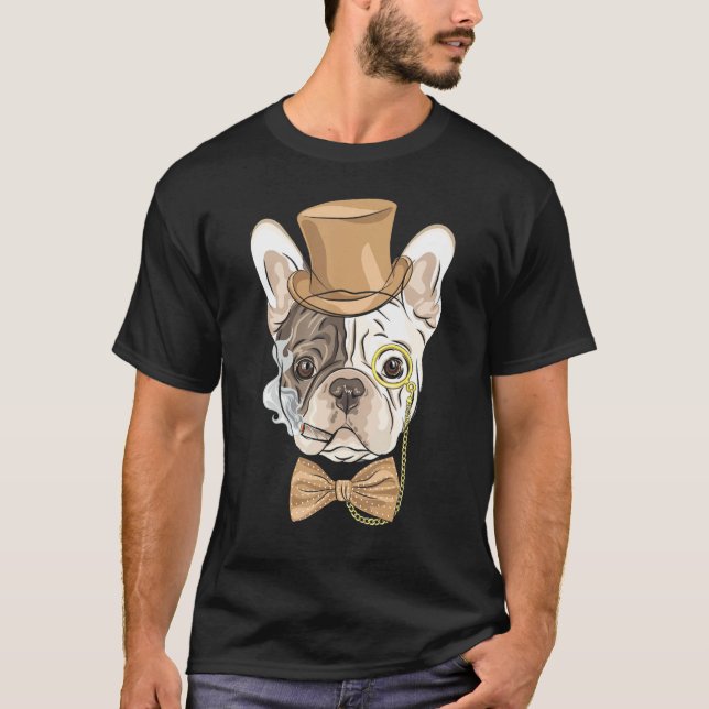 T-shirt Chien de taureau français Fumer Chien (Devant)