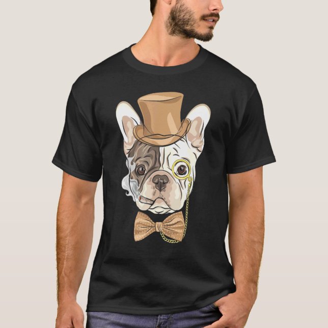 T-shirt Chien de taureau français Fumer Chien (Devant)
