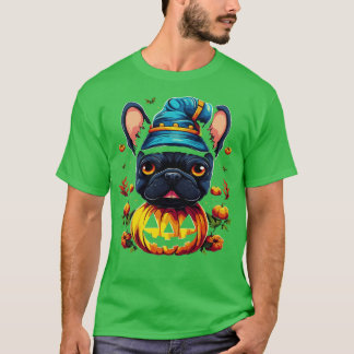 T-shirt Chien de taureau français Halloween