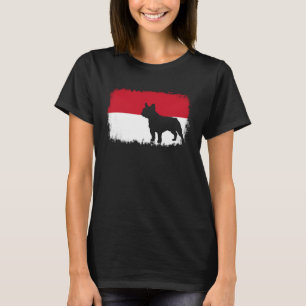 T-shirt Chien de taureau français Indonésie Drapeau indoné