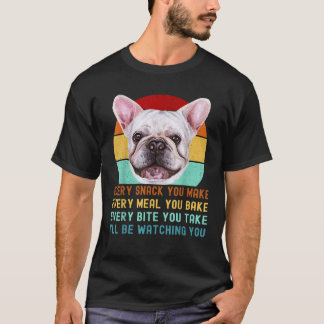 T-shirt Chien de taureau français ou français Chaque Snack