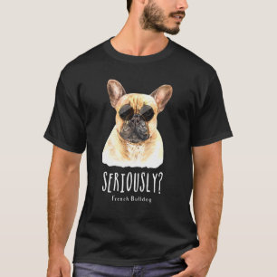 T-shirt Chien de taureau français portant des lunettes de 