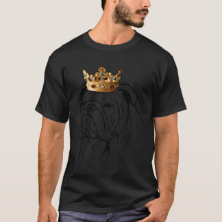 T-shirt Chien de taureau portant la couronne