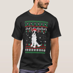 T-shirt Chien de taureaux français Santa Hat UGLY Pajama d