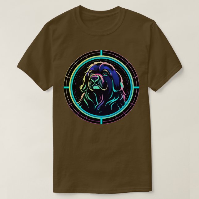 T-shirt Chien de Terre-Neuve Chien Cosmique Newfie Space C (Design devant)