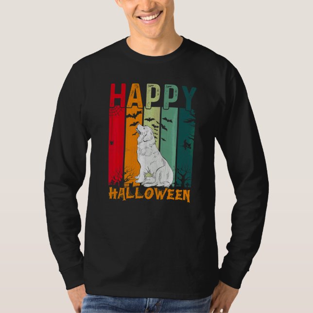 T-shirt Chien de Terre-Neuve  Style Rétro Souper d'Hallowe (Devant)