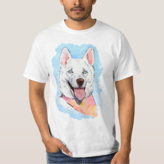 T-shirt Chien de traîneau blanc
