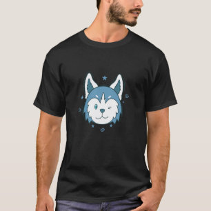 T-shirt Chien de traîneau Husky fait un clin d'œil Neige N